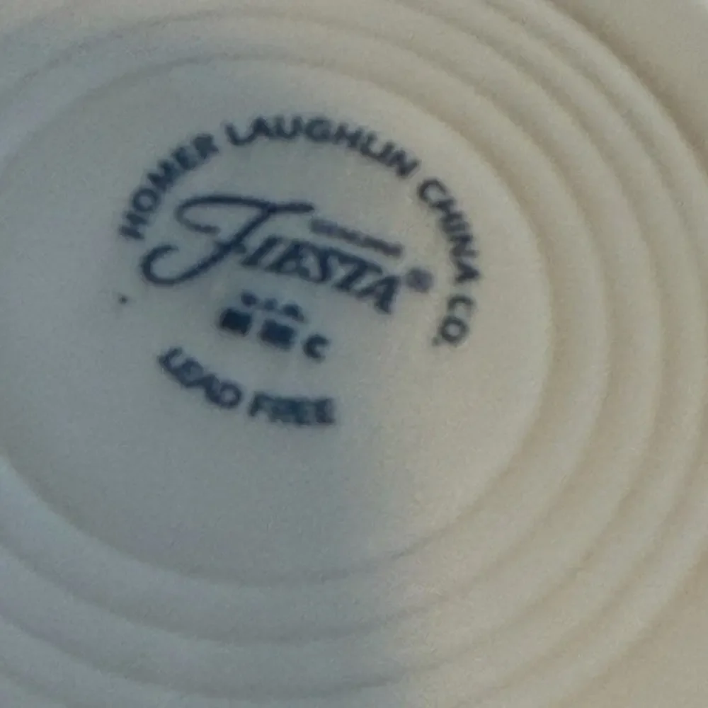 Vintage Fiesta White Plates with Blue Christmas Tree Design 1998- Set of 4